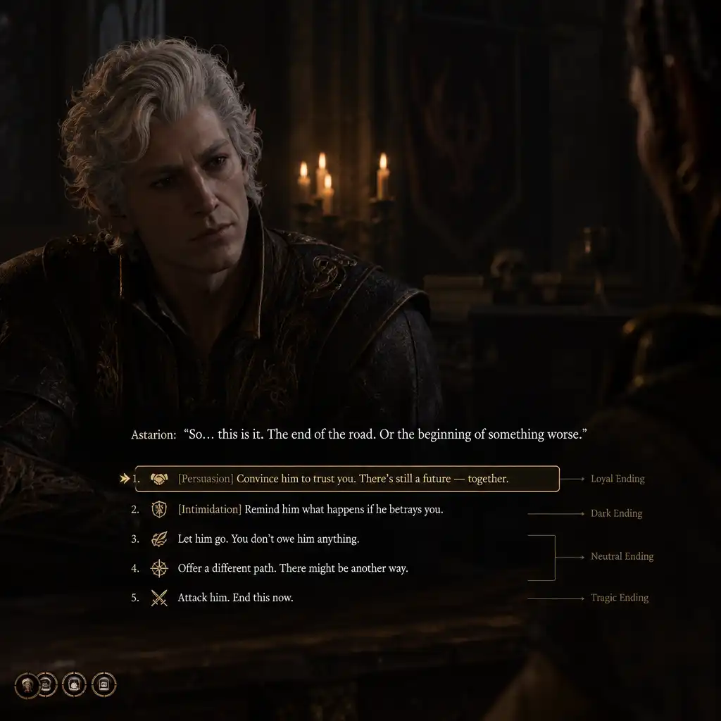 Ekran dialogowy w Baldur's Gate 3
