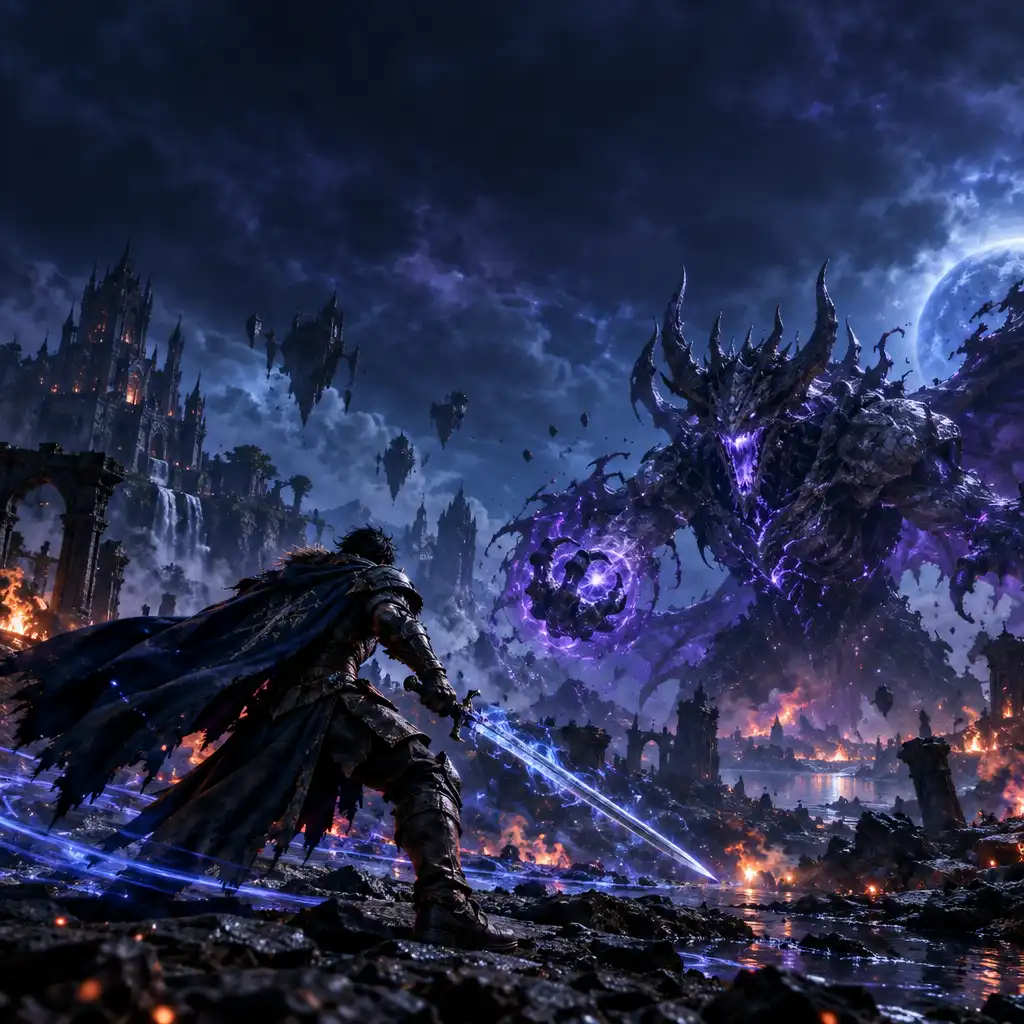 Walka z potężnym smokiem w świecie fantasy